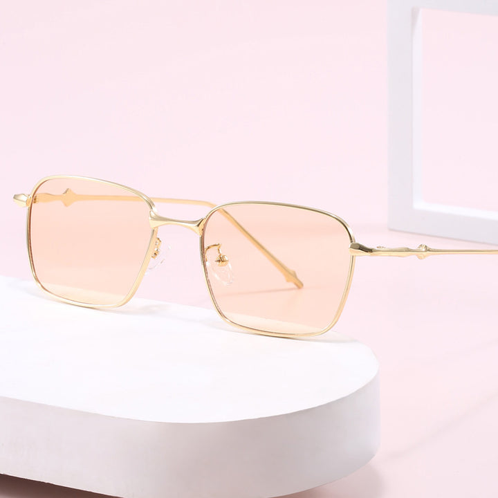 Damen elegante quadratische Sonnenbrille mit hochwertigem Metallrahmen Karnz