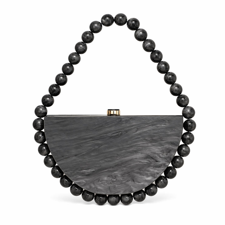 Perlenakzentierte Acryl-Abendclutch