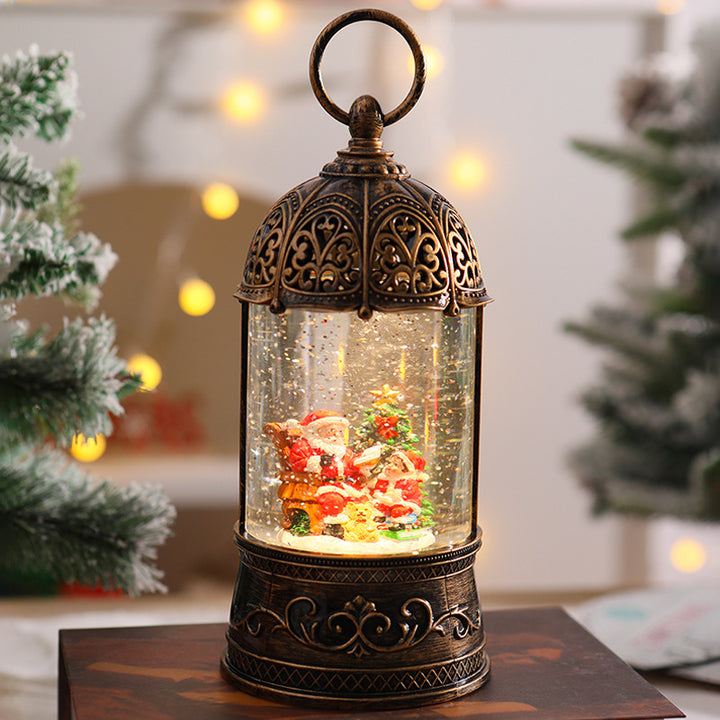 Elegante Weihnachtslaterne mit Schneekugel Karnz