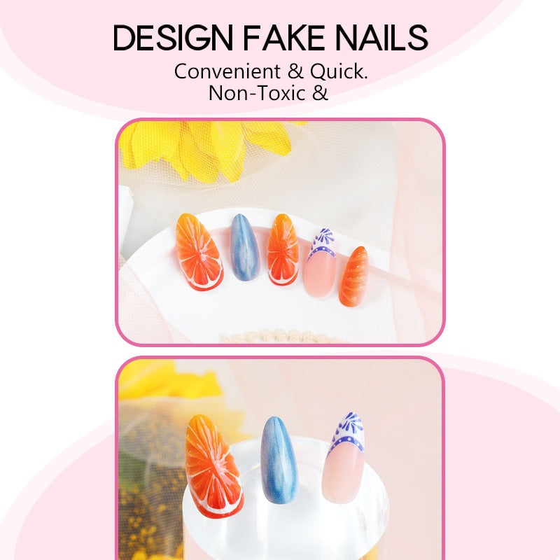Kunstnagel-Set mit fruchtigen Motiven und bunten Designs Karnz