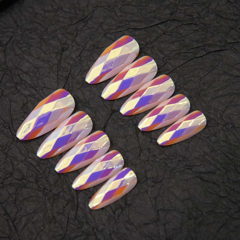 Glamouröses Diamantmuster Press-On Nagelset