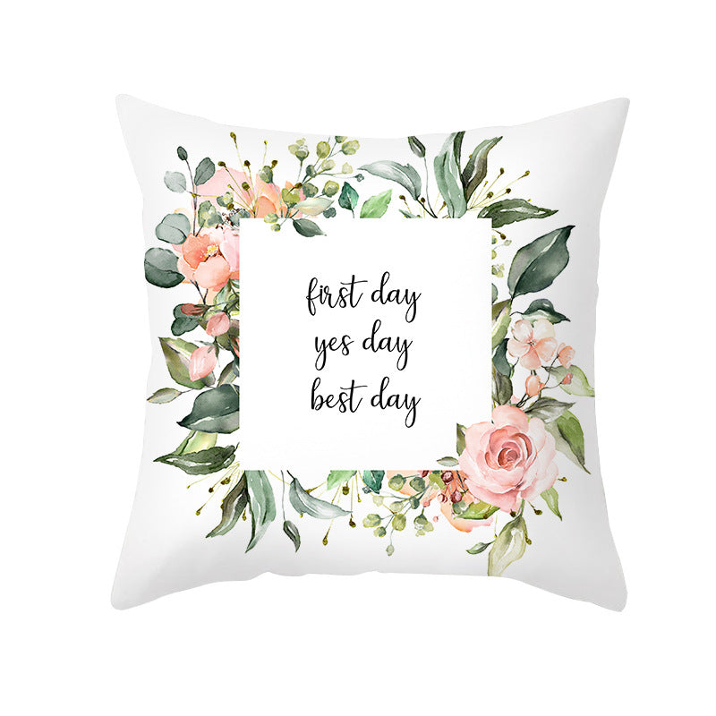 Floral Aquarell Rose Baumwoll-Leinen Quadrat Wurfkissenbezug mit unsichtbarem Reißverschluss