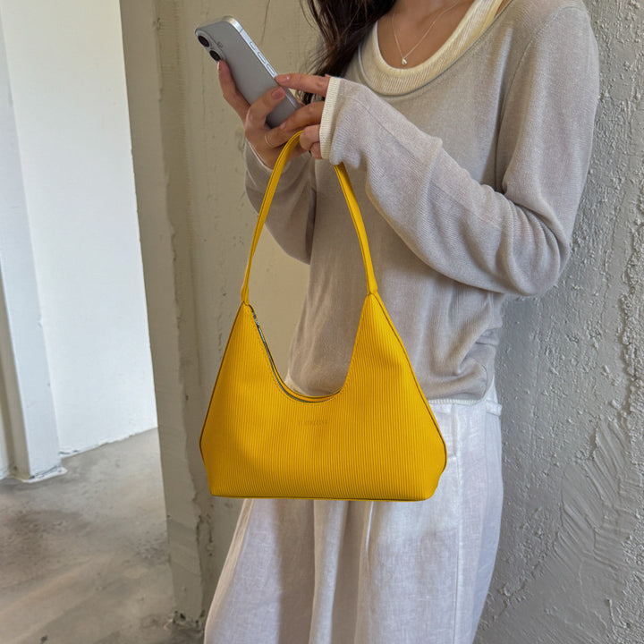 WoTexturiertes geripptes Hobo-Handtasche Karnz