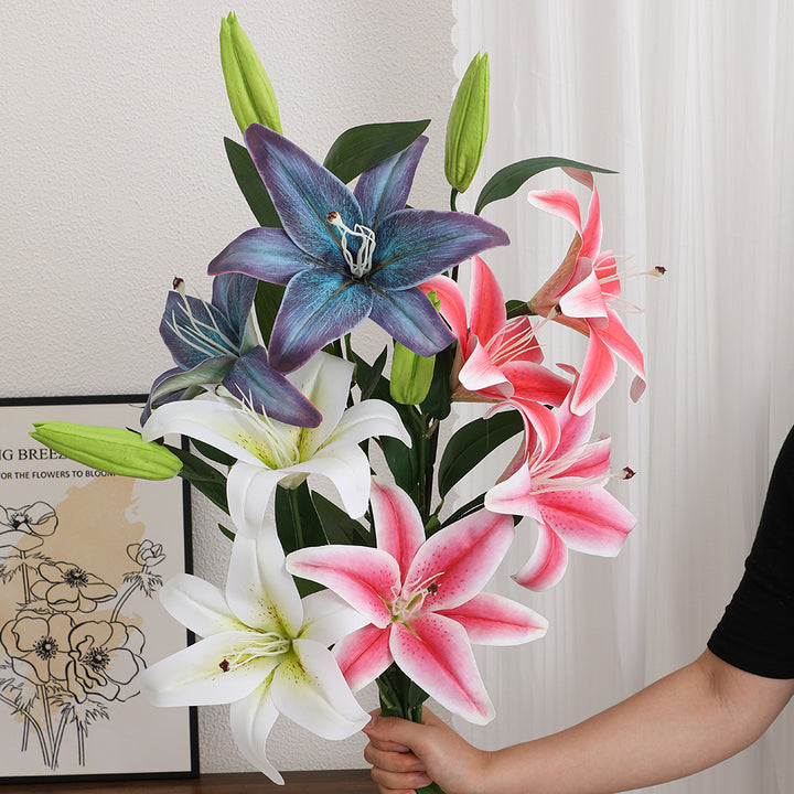 Künstlicher Lilienstängel mit naturgetreuen Blüten Karnz