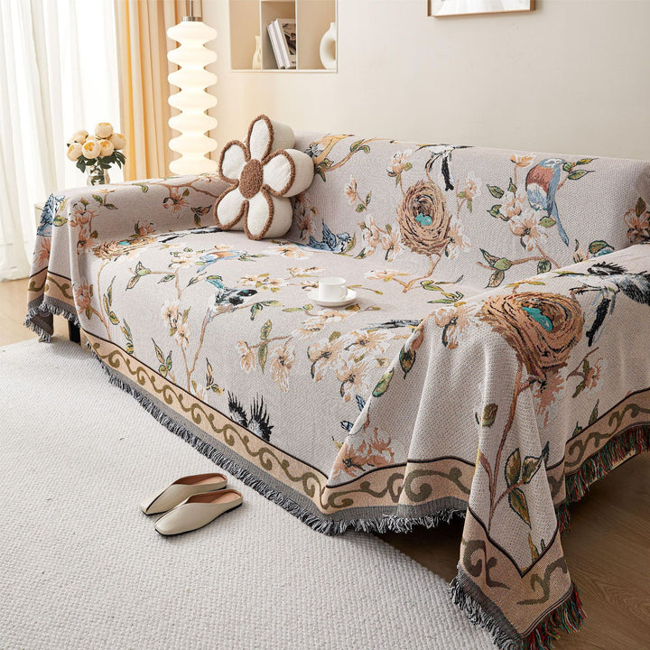 Künstlerisches Blumenmuster Sofaüberwurf