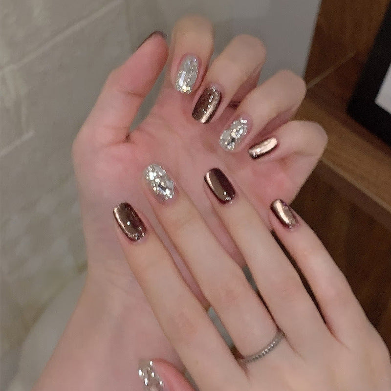 Glamouröser Glitzer-Press-On-Nagelset Karnz