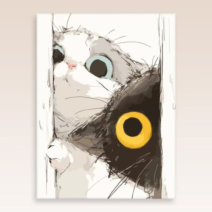 Verspielt Katzenporträt Wandkunst Karnz