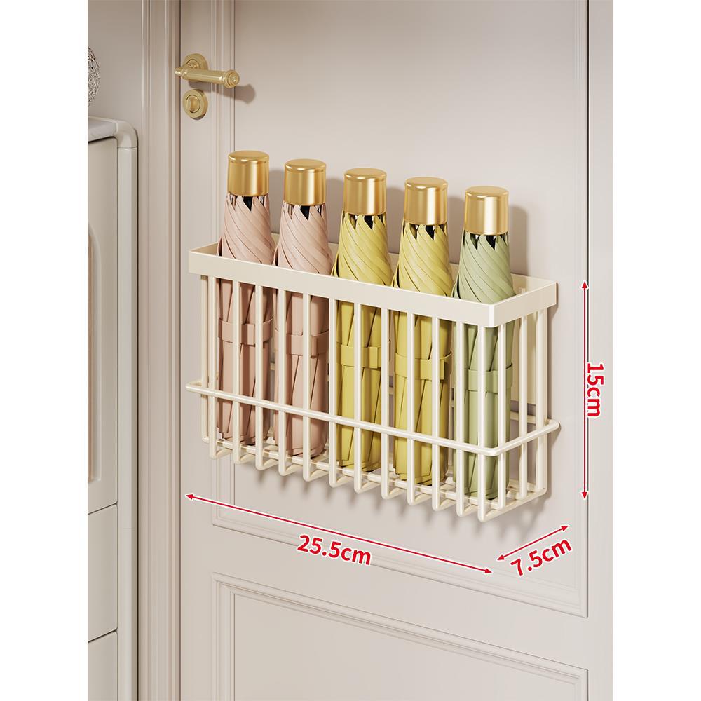 Wandmontierter faltbarer Regenschirmlager-Caddy für die Tür mit belüftetem Gitter und schnellem Ablassboden