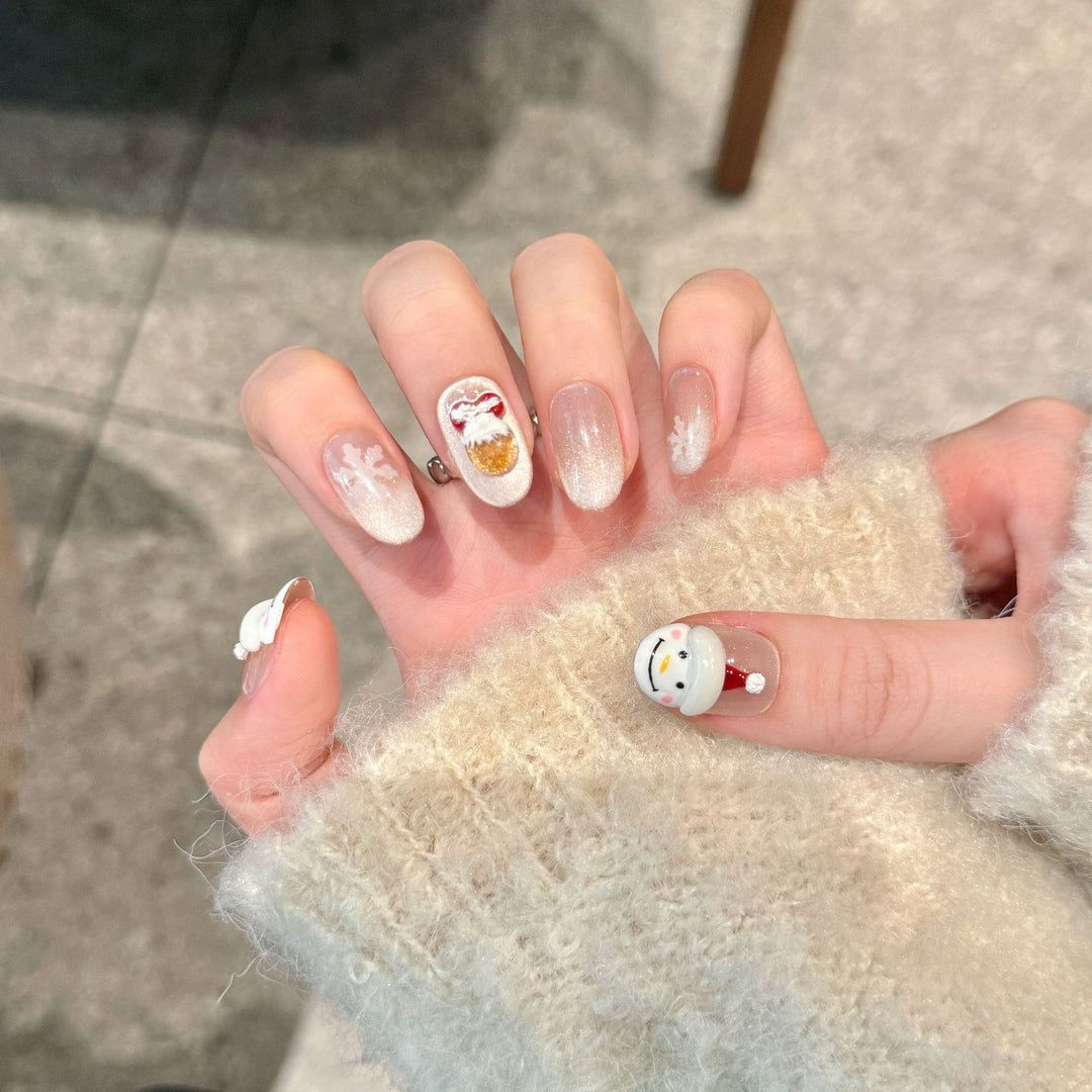 Festliches winterliches Press-On-Nail-Set