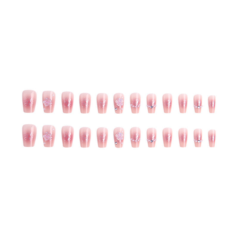 Elegantes florales dekoratives Press-On-Nagelset