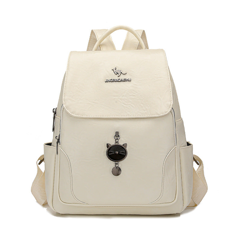 Süßer katzenmotivierter Leder-Rucksack Karnz