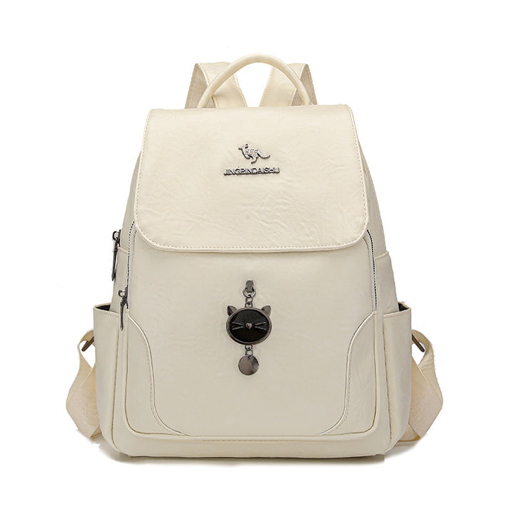 Süßer katzenmotivierter Leder-Rucksack Karnz