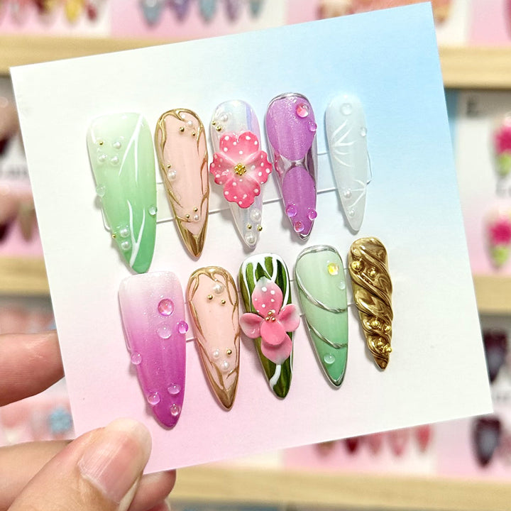 Premium Dekorative Press-On Nagelkunst Set