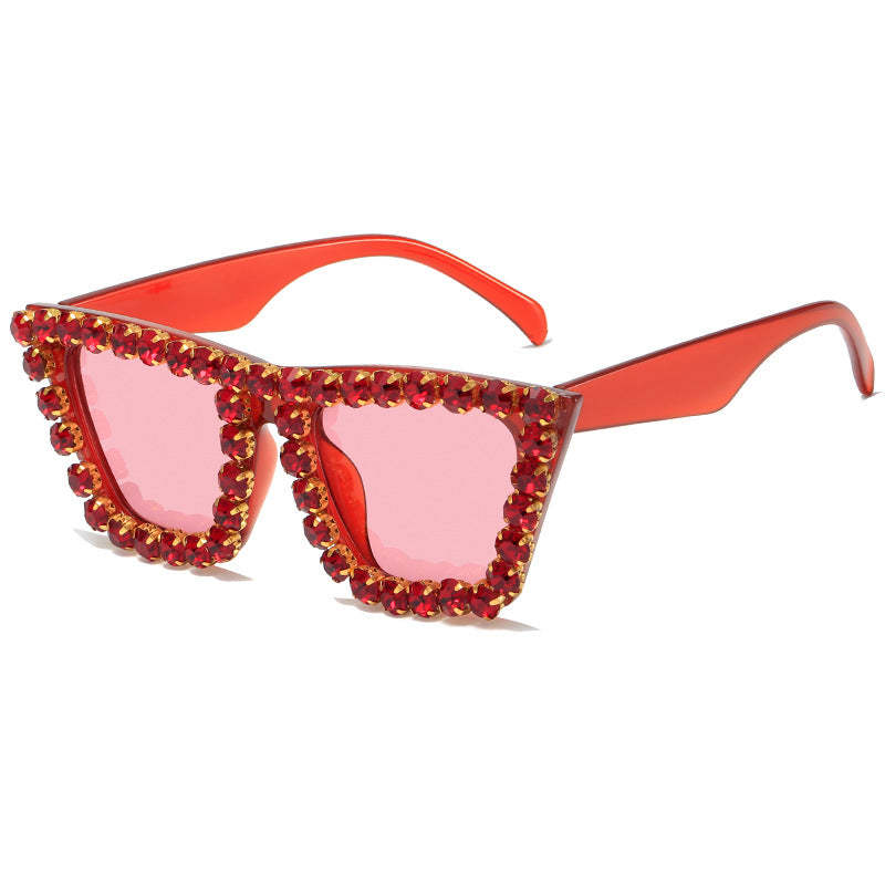 Damen extravagante Sonnenbrille mit glitzerndem Rahmen Karnz