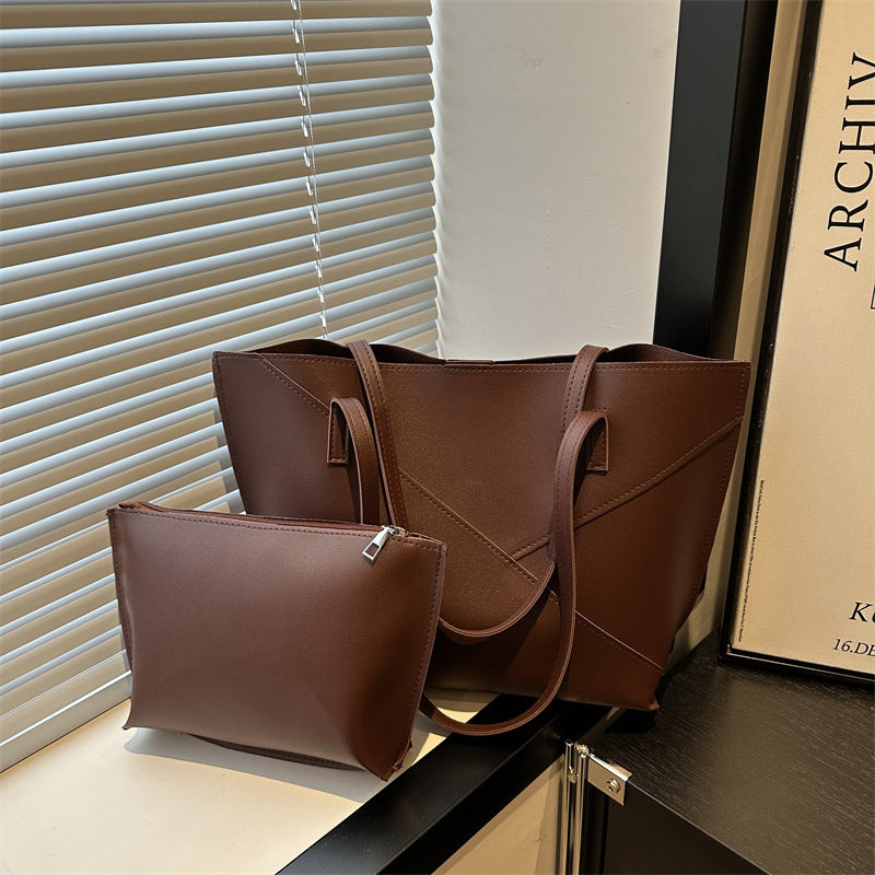 Strukturierte Leder-Shopper Tasche