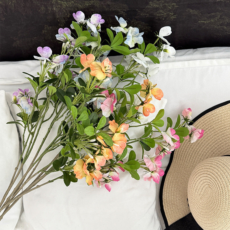 Künstlicher Blütenzweig mit lebhaften rosa Blüten Karnz