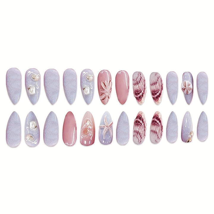 Shell-Decorated Press-On Nail Art Karnz