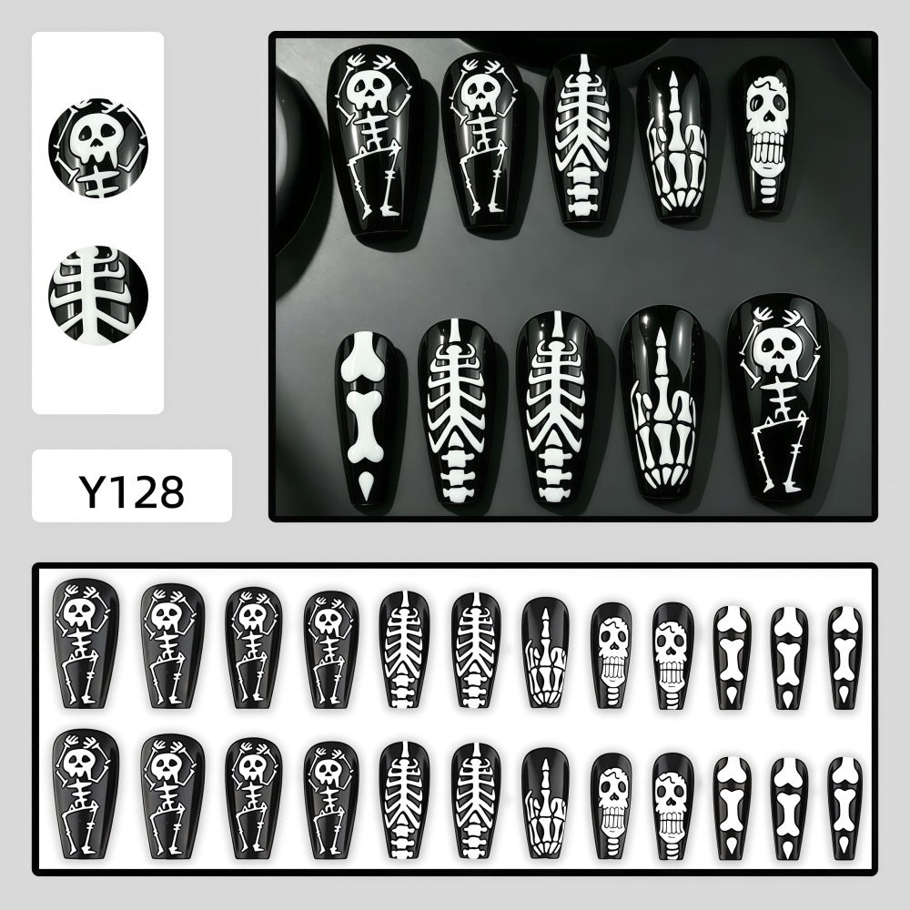 Kunstnagel-Set mit Skelett-Motiven Karnz