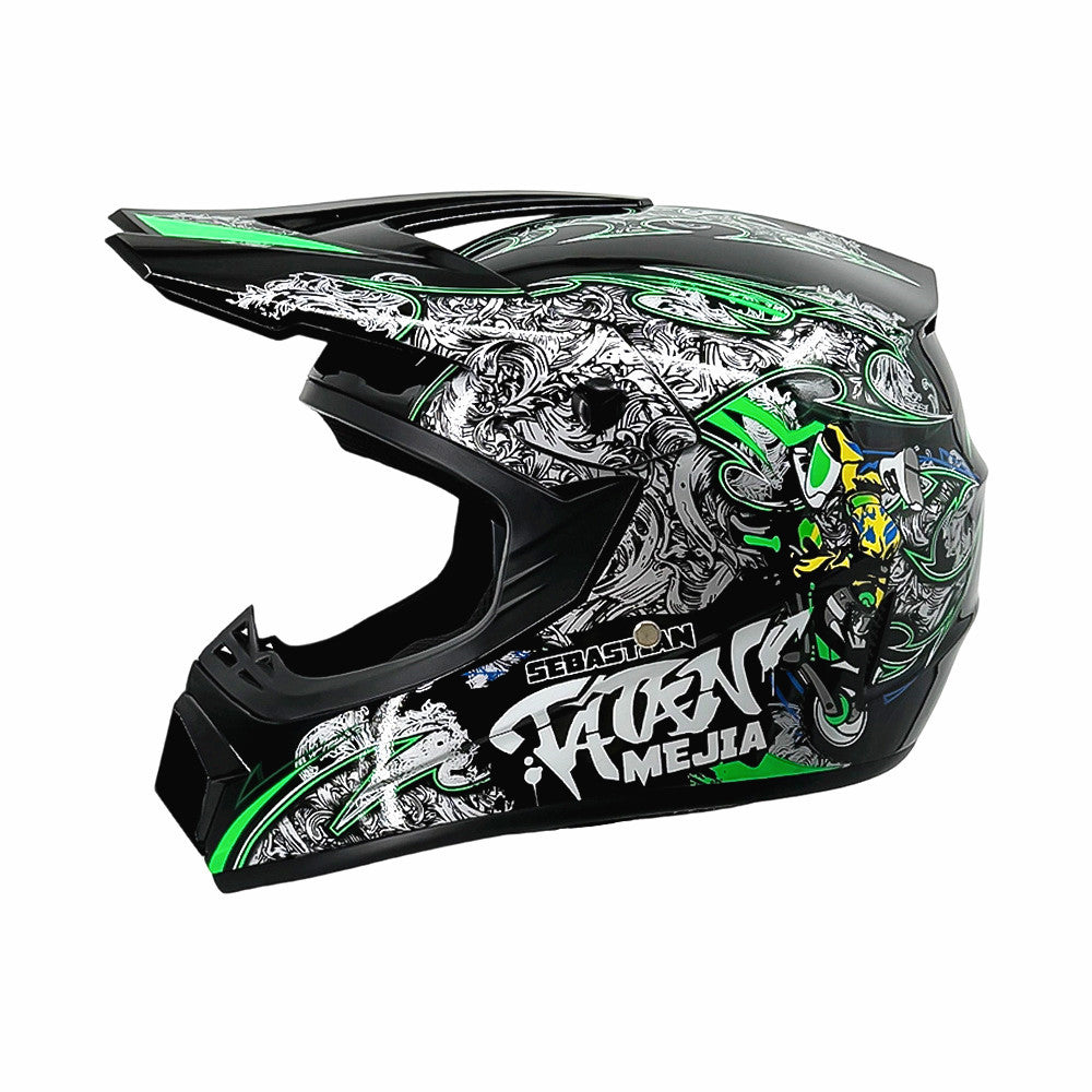 Vollgesicht-Motocross-Helm mit verlängertem Visier und verstärktem Kinnschutz Karnz