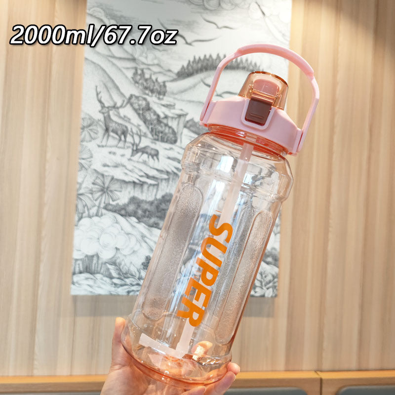 Damen praktische Trinkflasche mit großem Fassungsvermögen und auslaufsicherem Deckel Karnz