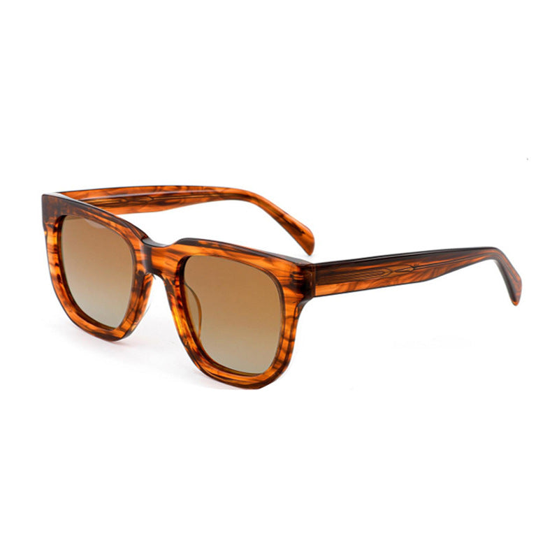Damen modische Sonnenbrille mit robustem Kunststoffrahmen und braunen Gläsern Karnz