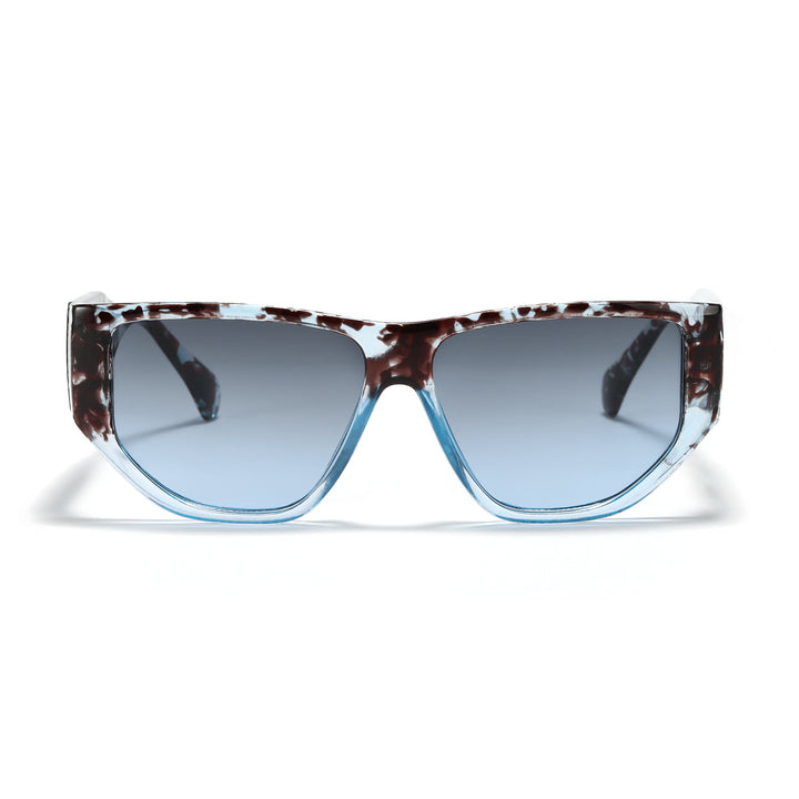 Damen trendige quadratische Sonnenbrille mit modernem tortoise Muster Karnz