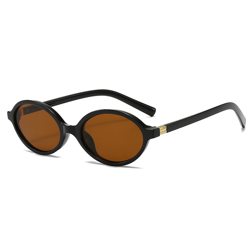 Damen modische ovale Brille mit goldenen Akzenten Karnz