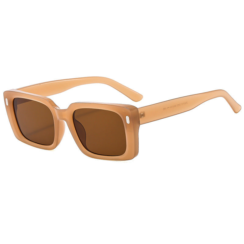 Damen Modische quadratische Sonnenbrille mit mattem Gestell und UV-Schutz Karnz