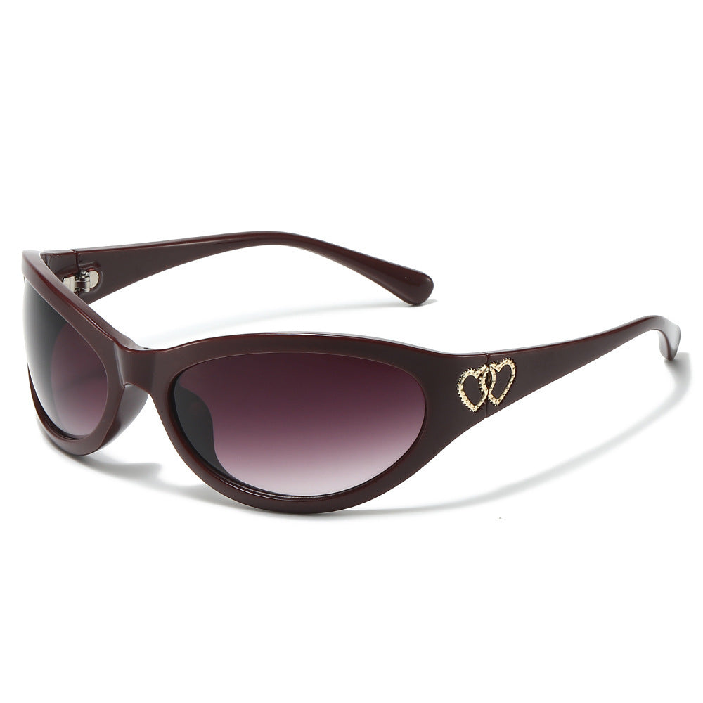 Mode Cat-Eye Sonnenbrille mit Herz Details Karnz