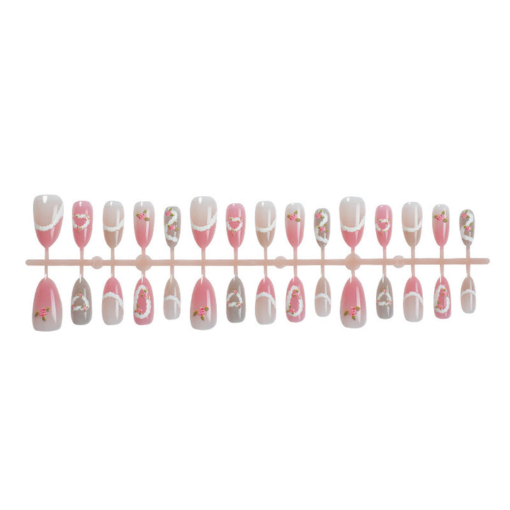 Künstlerisches Floral Design Press-On Nagelset Karnz