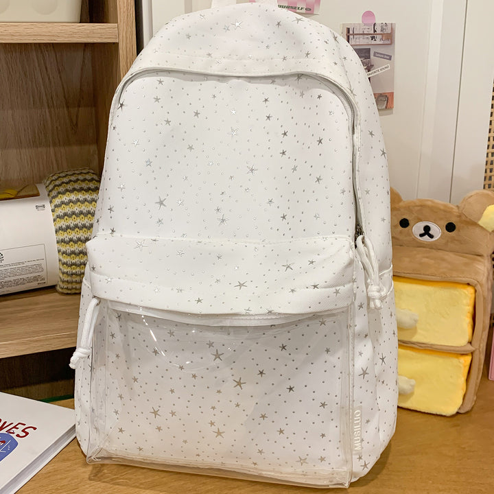 Transparenter Tasche Stern-gedruckter Rucksack Karnz