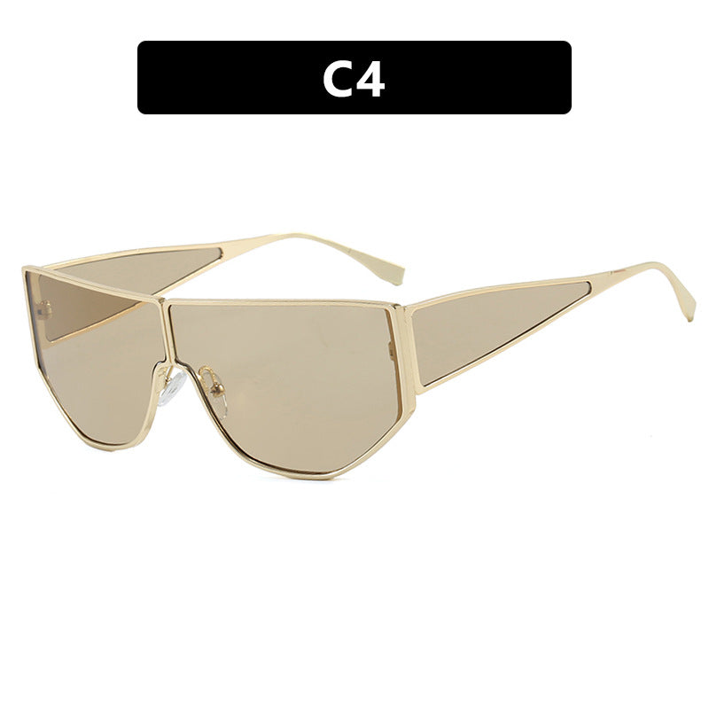 Damen trendige oversized Sonnenbrille mit markantem geometrischen Design Karnz