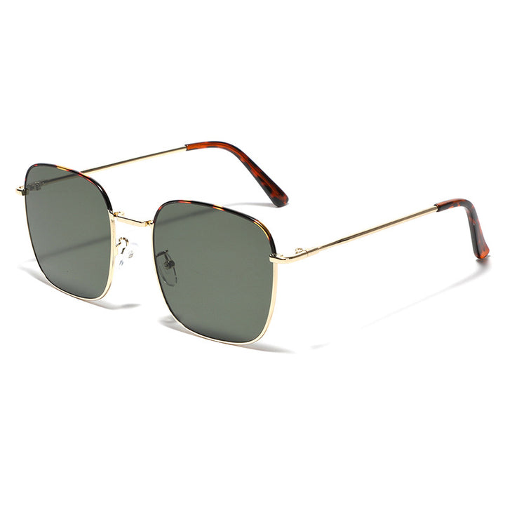 Damen modische quadratische Sonnenbrille mit elegantem Metallrahmen Karnz
