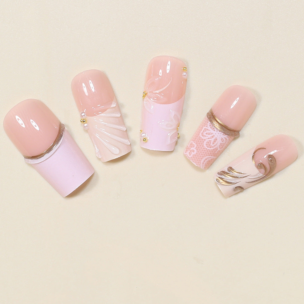 Elegante dekorative Press-On Nagelspitzen Karnz