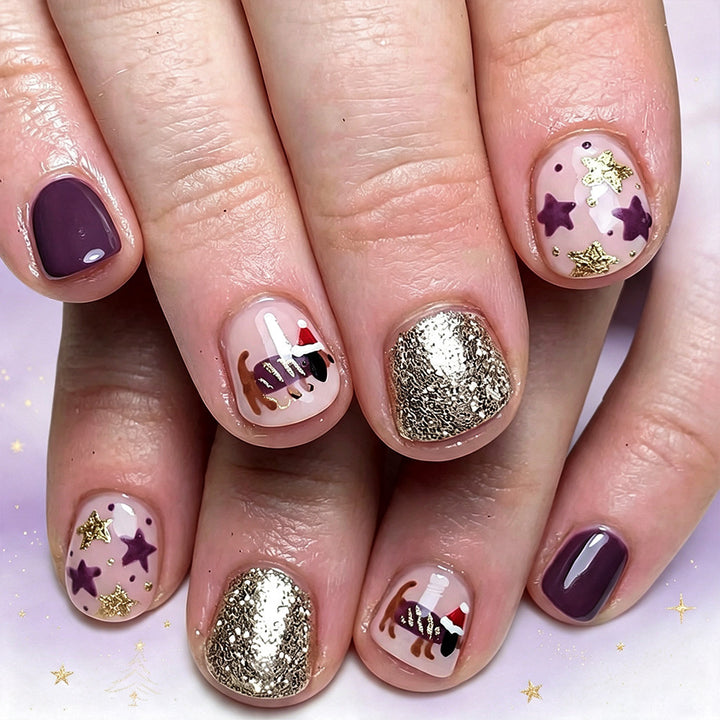 Festliche Glitzer Nagelkunst Karnz