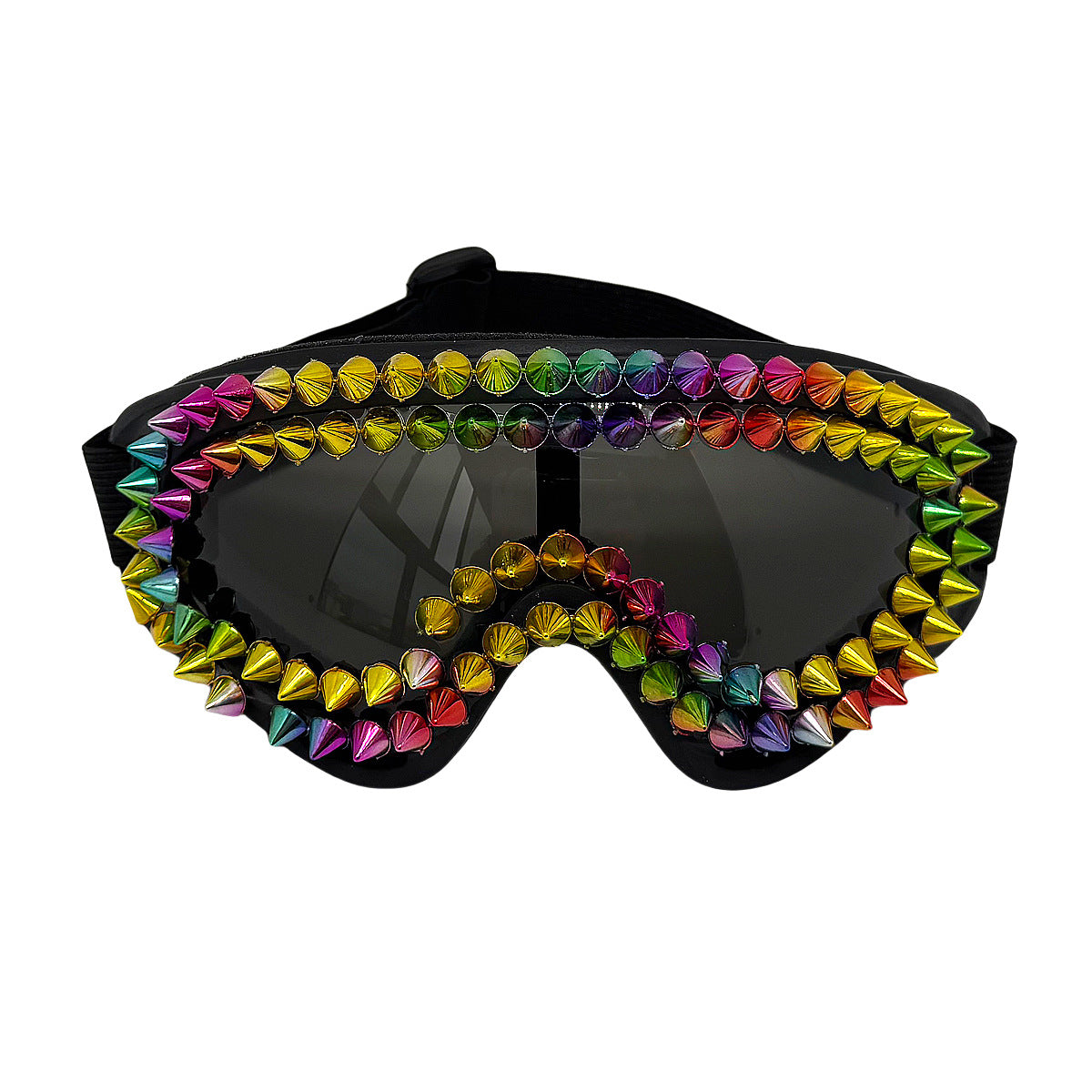Damen extravagante Skibrille mit bunten Nieten Karnz