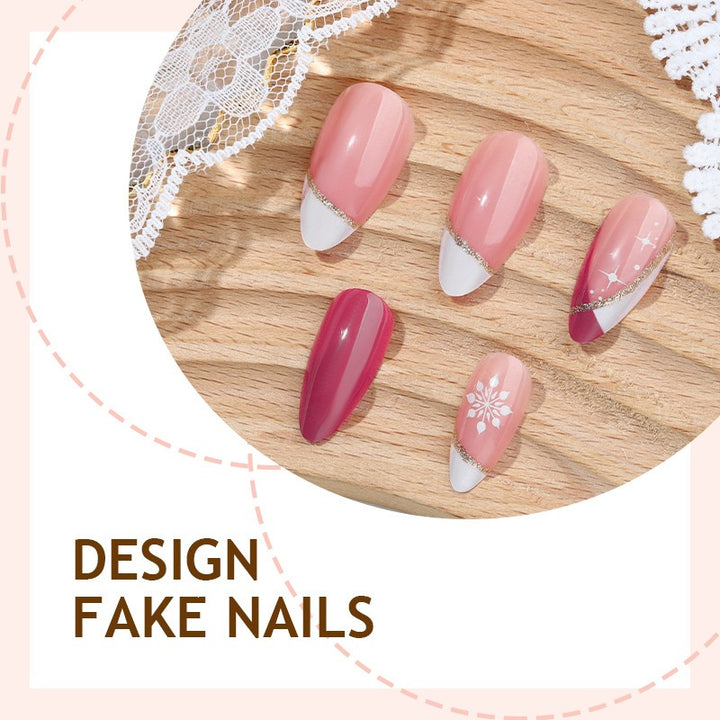 Kunstnagelset mit eleganten Farbverläufen und floralem Design Karnz