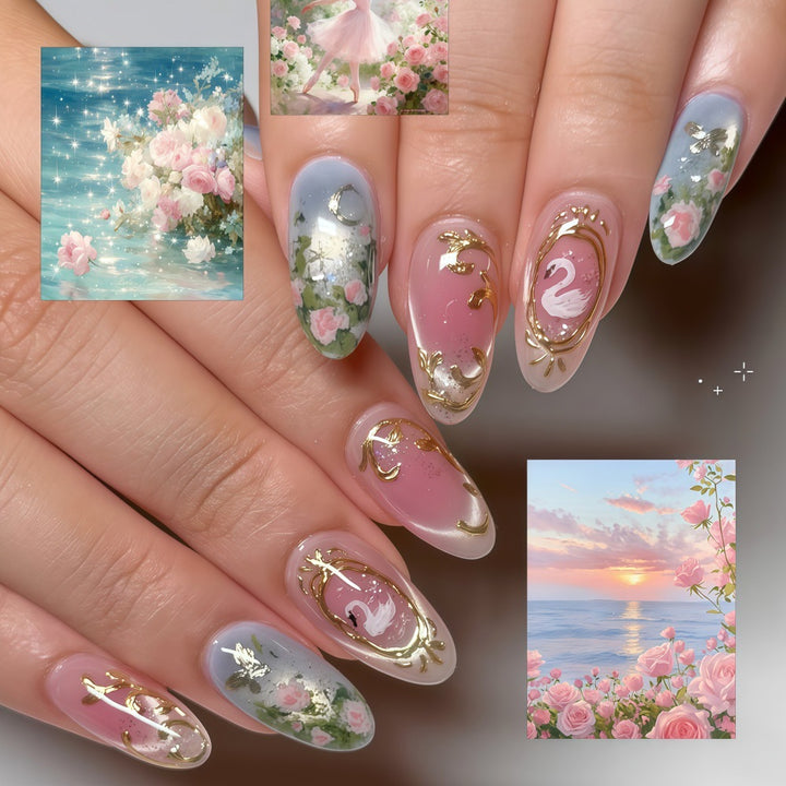 Elegante und verspielte Kunstnägel Karnz