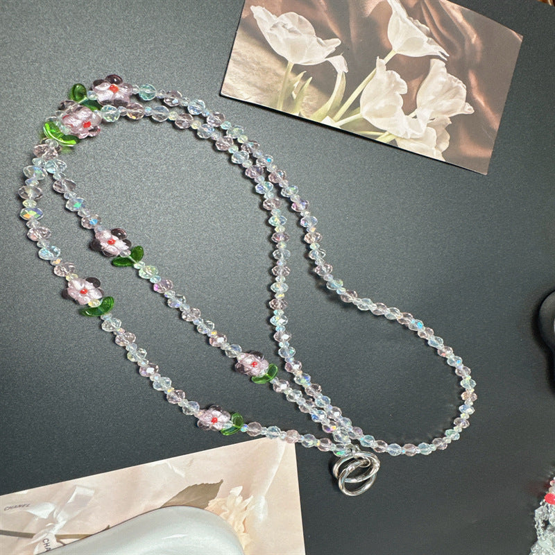 Dekorativer floraler Perlenhalsband Karnz