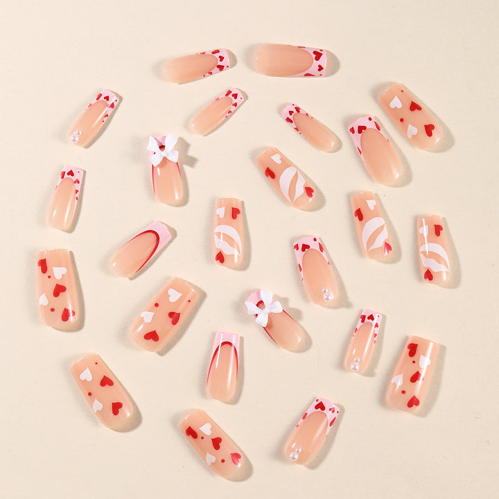 Kreative 3D Herz- und Schleifen-Nagelkunst-Erweiterungen Karnz