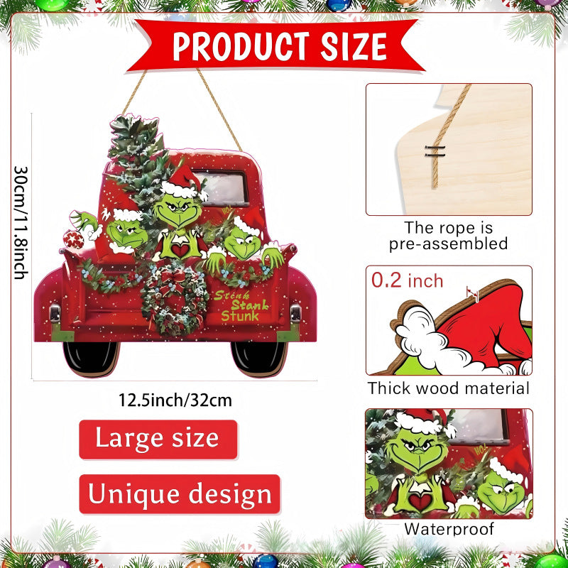 Dekoratives Holzschild mit Wintermotiven Karnz
