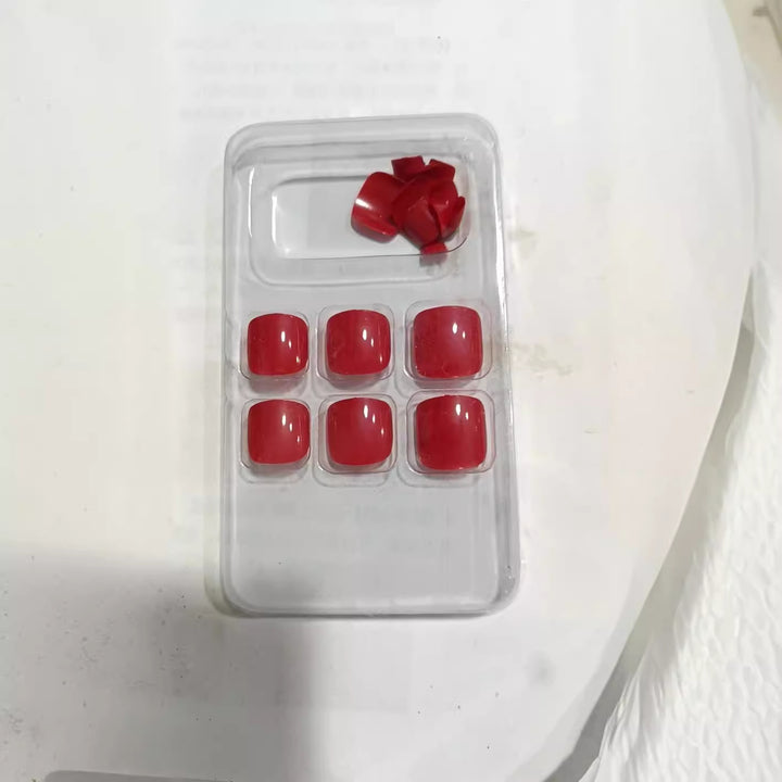 Premium Glatte Quadrat Press-On Nagelset Karnz
