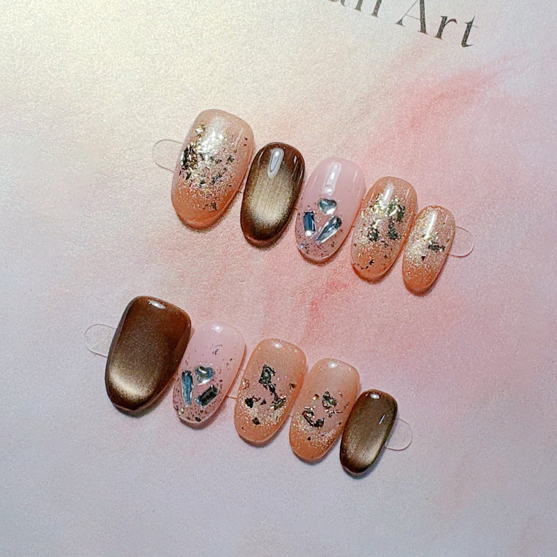 Klassisches French Tip Druck-Nagelset Karnz