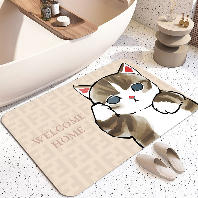 Niedlicher katzenmotivierter Plüsch-Badematten
