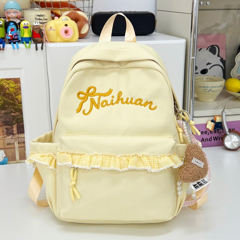Rüschenbestickter Lässiger Rucksack Karnz
