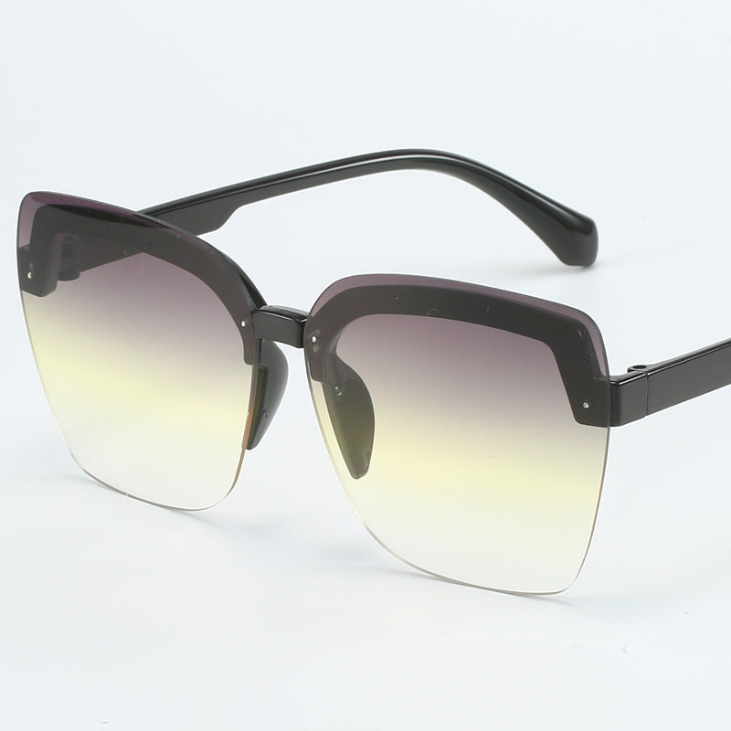 Damen modische Shield-Sonnenbrille mit modernem, eckigem Design Karnz