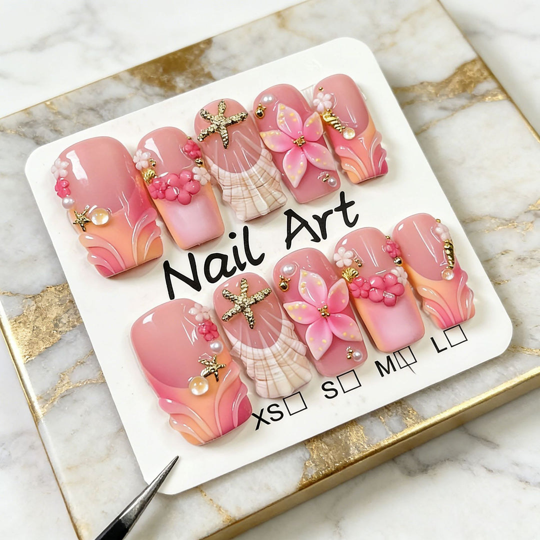 Dekoratives 3D Blumen-Nagelkunst-Set