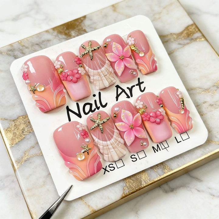 Dekoratives 3D Blumen-Nagelkunst-Set