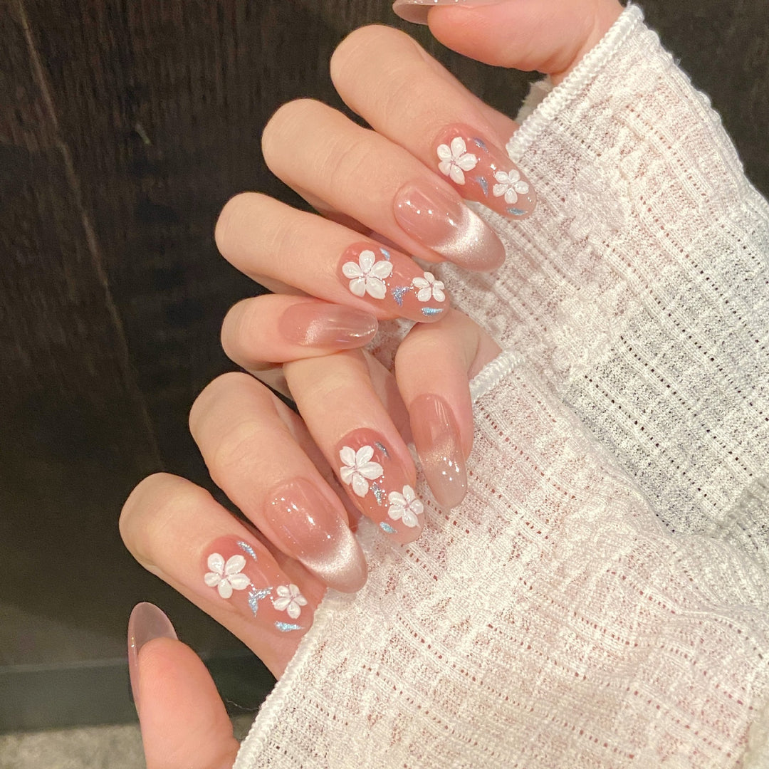 Floral Design Press-On Nail Set  1791773741