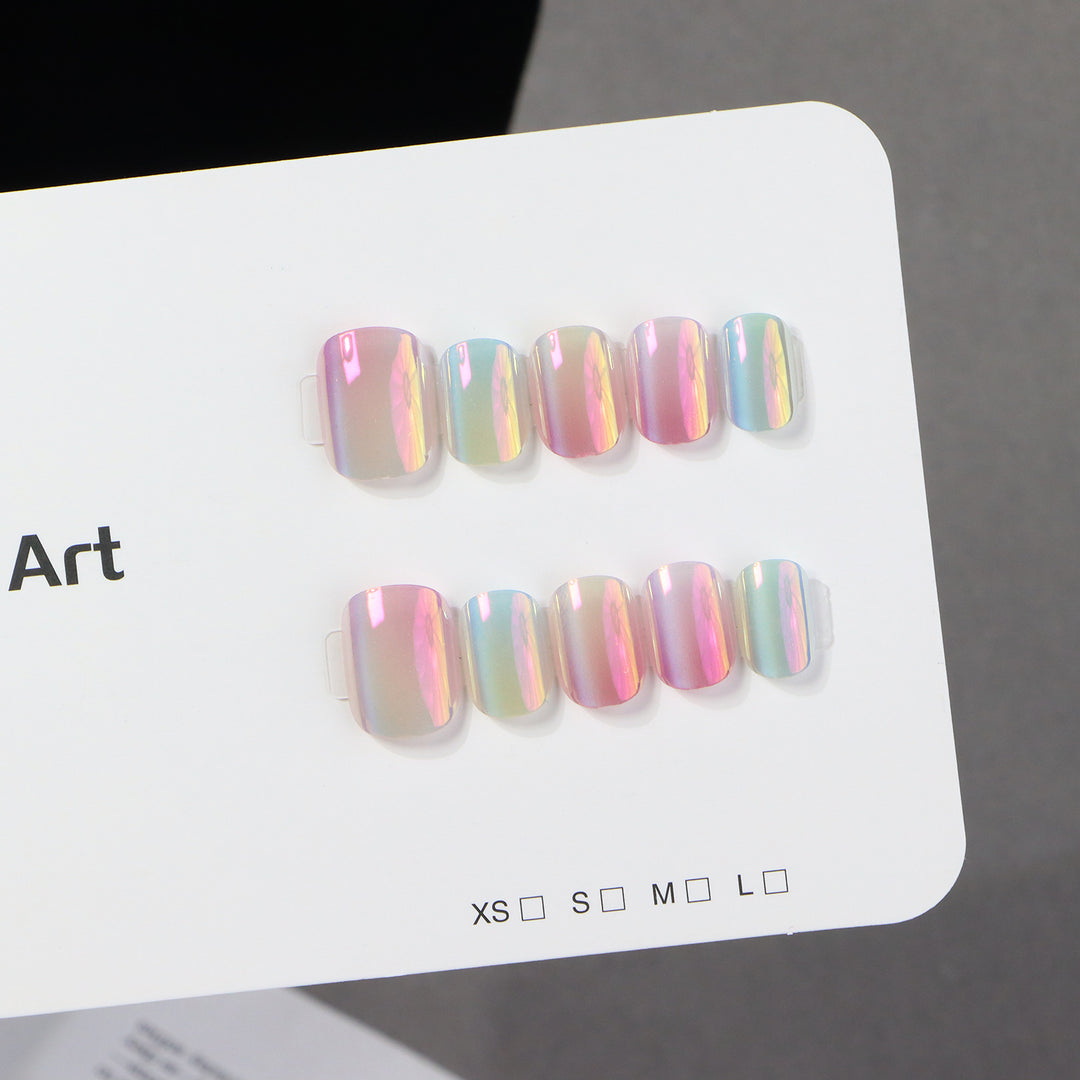 Iridescent Press-On Nail Art Set Karnz